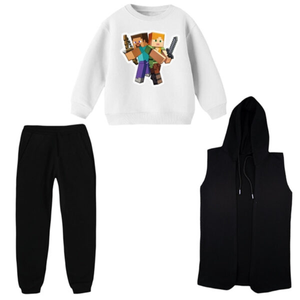 ست 3 تکه لباس راحتی بچگانه مدل ماینکرفت کد 12