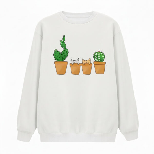 سویشرت زنانه مدل کاکتوس و گربه کد v2