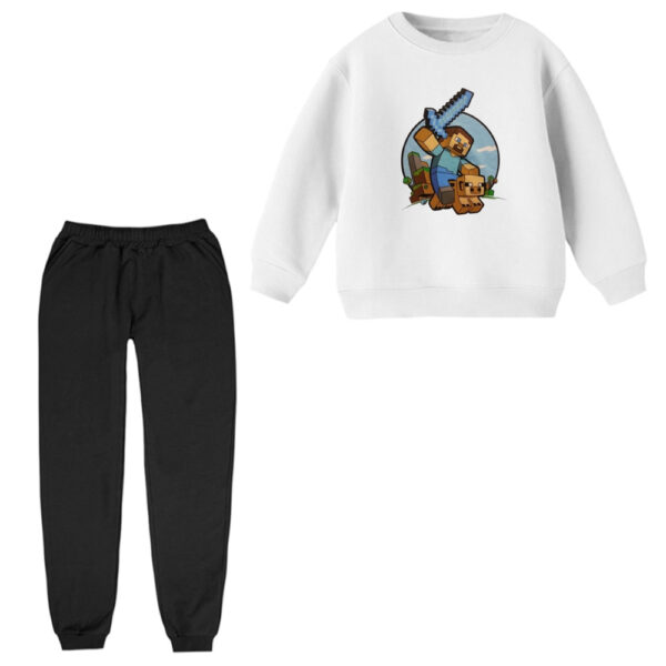 ست سویشرت و شلوار راحتی بچگانه مدل ماینکرفت کد 20