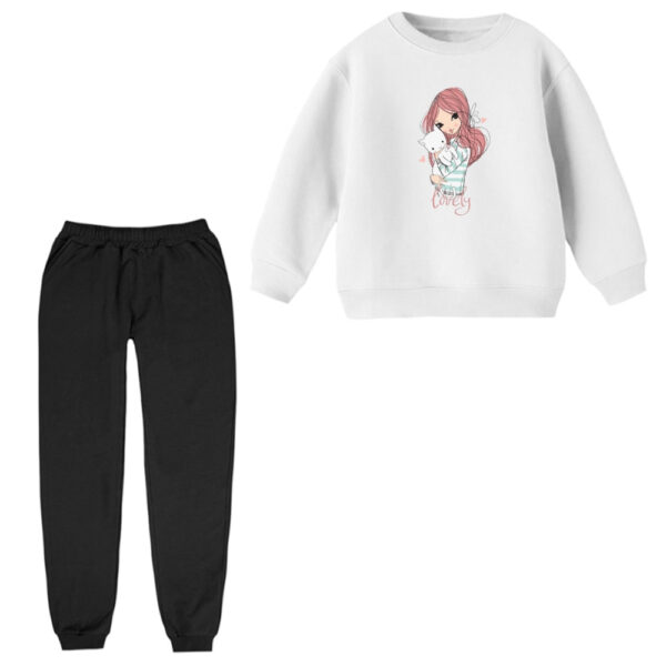 ست سویشرت و شلوار راحتی بچگانه مدل دخترک کد 3