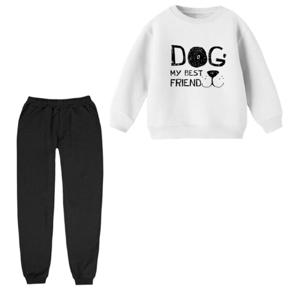 ست سویشرت آستین بلند و شلوار راحتی بچگانه مدل بهترین دوست