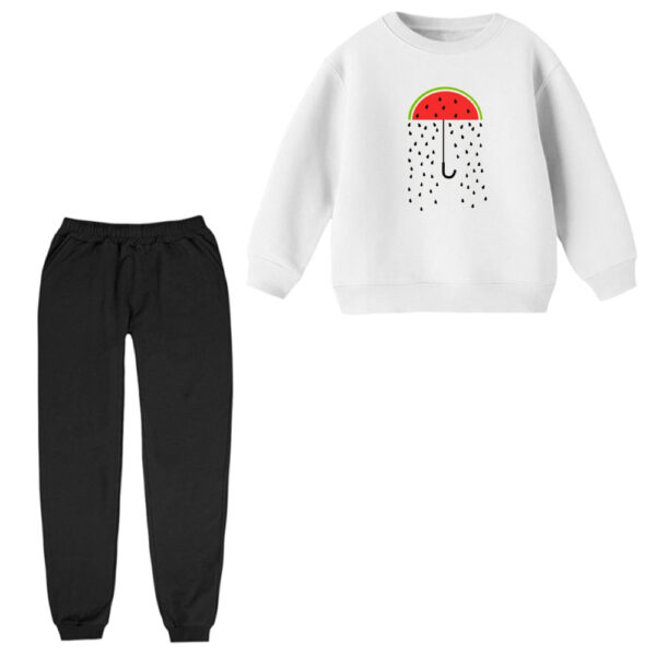 ست سویشرت و شلوار راحتی بچگانه مدل هندوانه چتر یلدایی کد 2