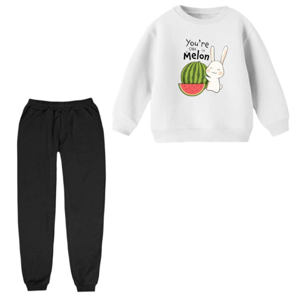 ست سویشرت و شلوار راحتی بچگانه مدل خرگوش یلدایی کد 3