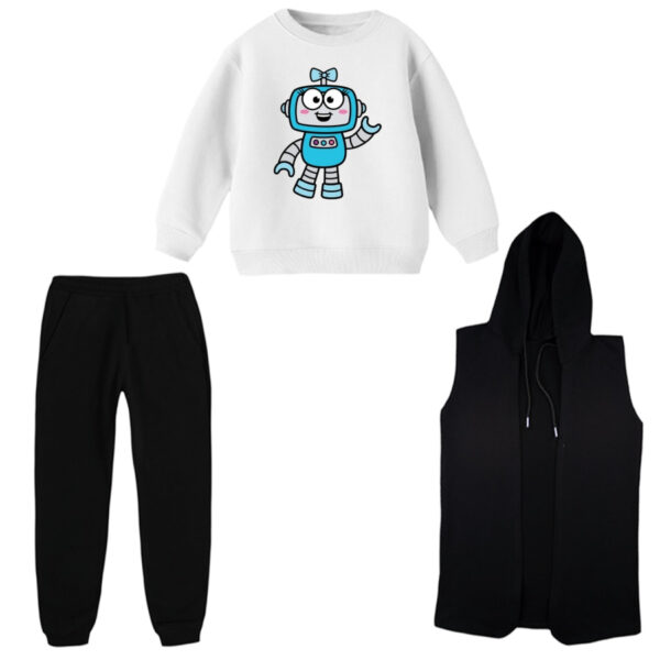 ست 3 تکه لباس راحتی بچگانه مدل ربات