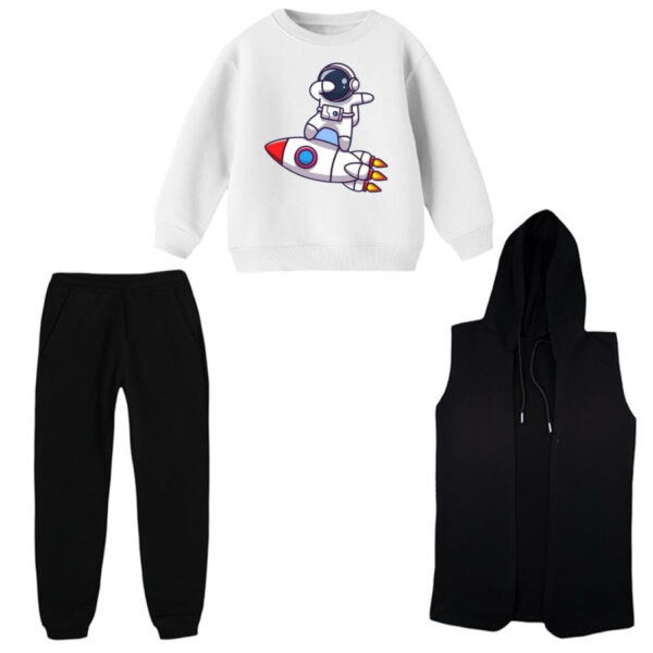 ست 3 تکه لباس راحتی بچگانه مدل فضانورد و موشک
