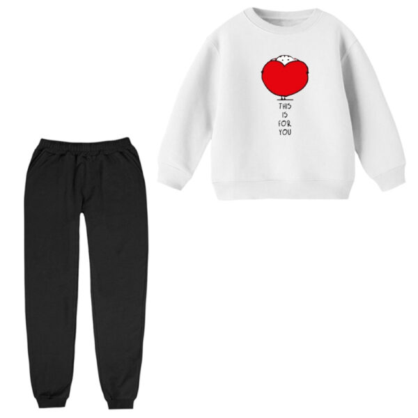 ست سویشرت و شلوار راحتی بچگانه مدل قلب