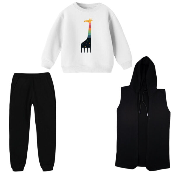 ست 3 تکه لباس راحتی بچگانه مدل زرافه کد 4