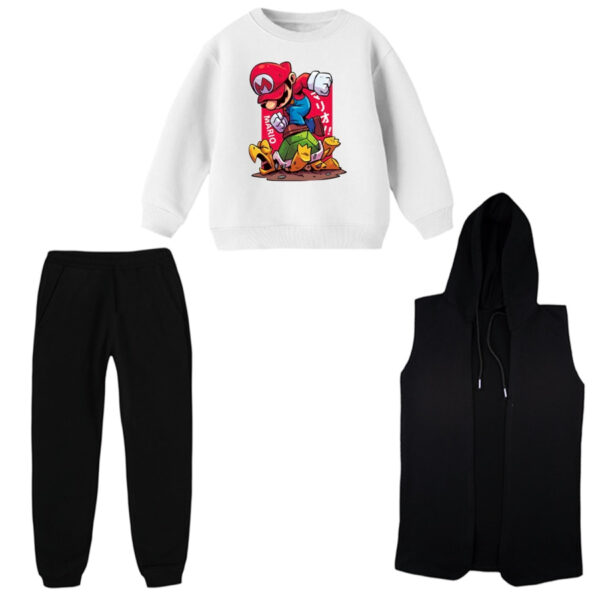 ست 3 تکه لباس راحتی بچگانه مدل ماریو