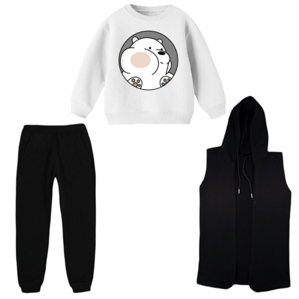 ست 3 تکه لباس راحتی بچگانه مدل خرس کد 2