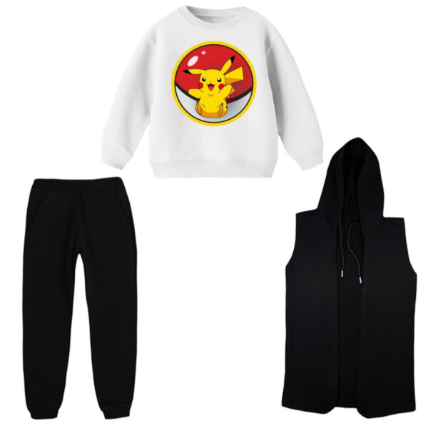 ست 3 تکه لباس راحتی بچگانه مدل پوکی مون