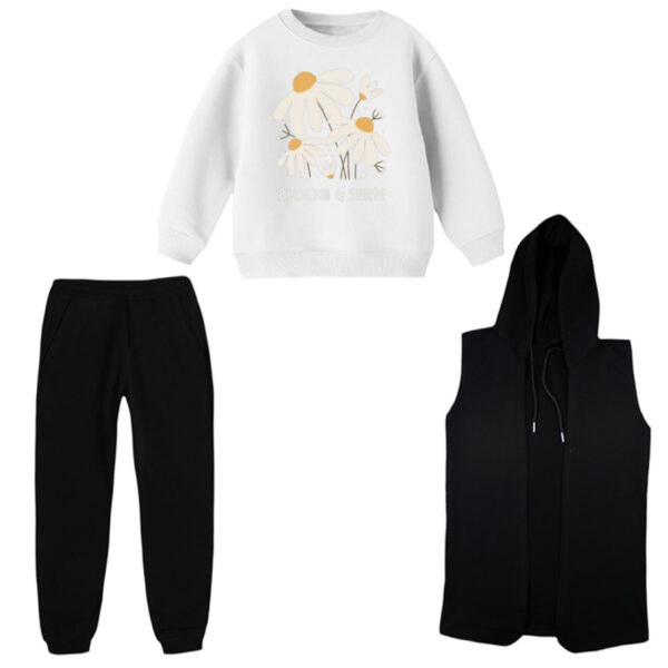 ست 3 تکه لباس راحتی بچگانه مدل گل