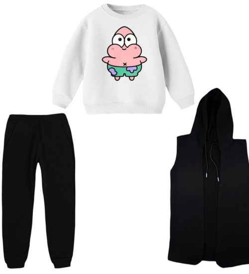 ست 3 تکه لباس راحتی بچگانه مدل پاتریک تپل