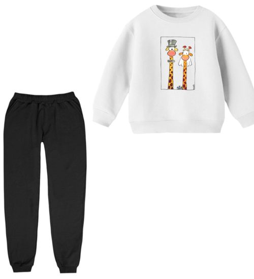 ست سویشرت آستین بلند و شلوار راحتی بچگانه مدل زرافه کد 8