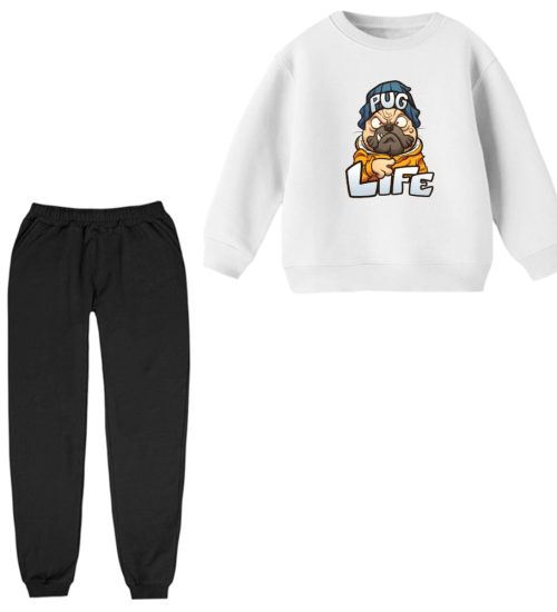 ست سویشرت آستین بلند و شلوار راحتی بچگانه مدل سگ کد 4