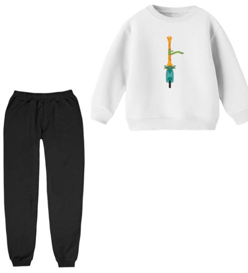 ست سویشرت آستین بلند و شلوار راحتی بچگانه مدل زرافه کد 28