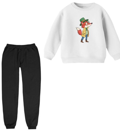 ست سویشرت آستین بلند و شلوار راحتی بچگانه مدل روباه