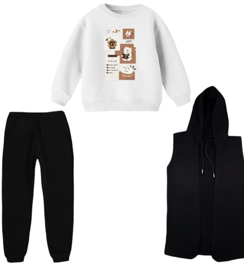 ست 3 تکه لباس راحتی بچگانه مدل برچسب کد 1