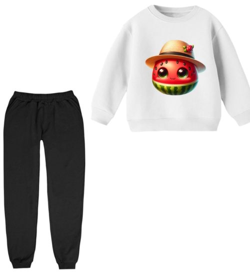 ست سویشرت و شلوار راحتی بچگانه مدل هندوانه یلدایی کد 002