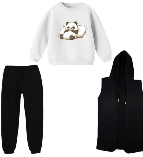 ست 3 تکه لباس راحتی بچگانه مدل پاندا کد 3