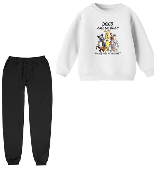 ست سویشرت آستین بلند و شلوار راحتی بچگانه مدل سگ ها